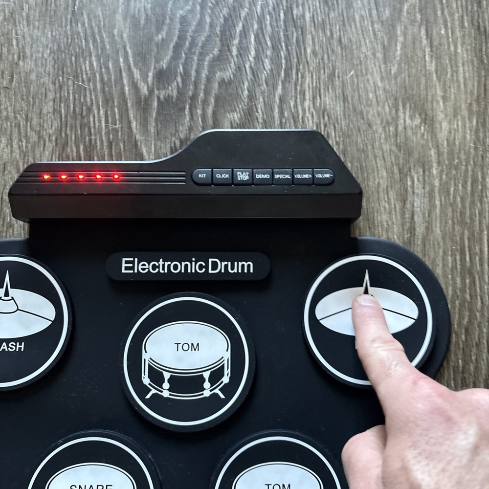 Drum Set Practice Pad Electronic Drum Pad With Pedals - Tested Works