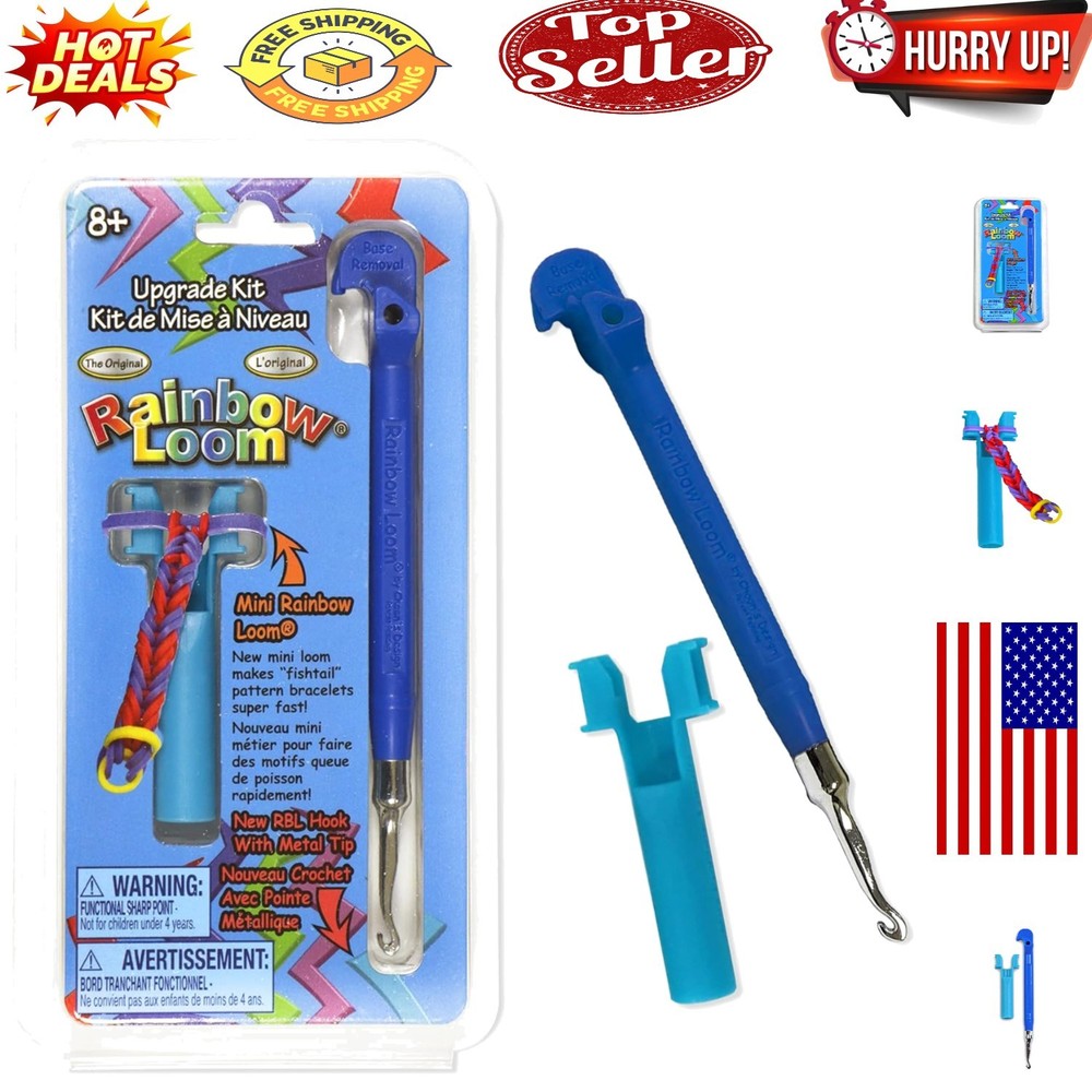 Rainbow Loom Upgrade Kit with Blue Metal Hook