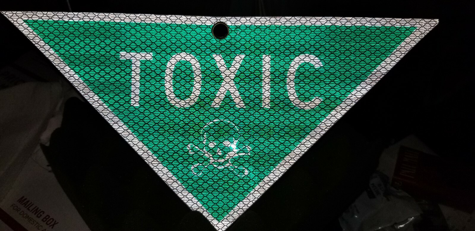 Military Reflective Vinyl Sign / Placard, "TOXIC" (Great For Kids Room) 2 Pack