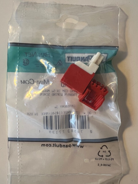 PANDUIT CAT 5E RJ45 RED MODULE JACK - CJ5E88TRF