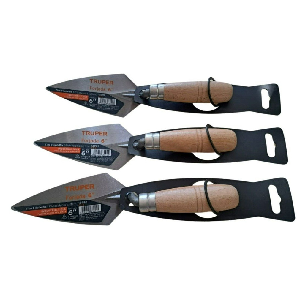 Truper 6'' Philadelphia Pattern Trowel.  (pack 3)