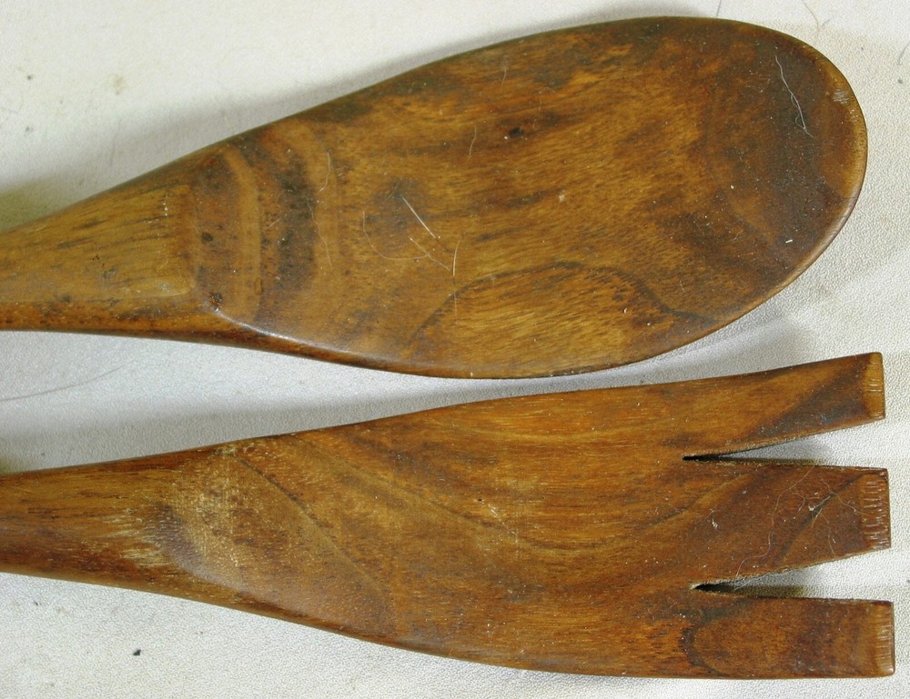 Silver and Black Walnut 12" Salad Serving Set