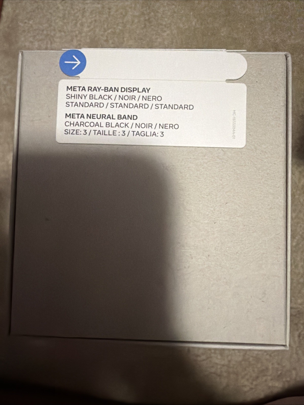 BRAND NEW Meta Ray Ban-Display w/ Neural Band SZ 3 Standard Black Frame In Hand