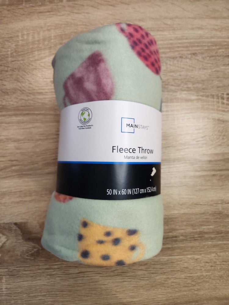 Fleece Coffee Cups Throw Blanket 50" x 60"