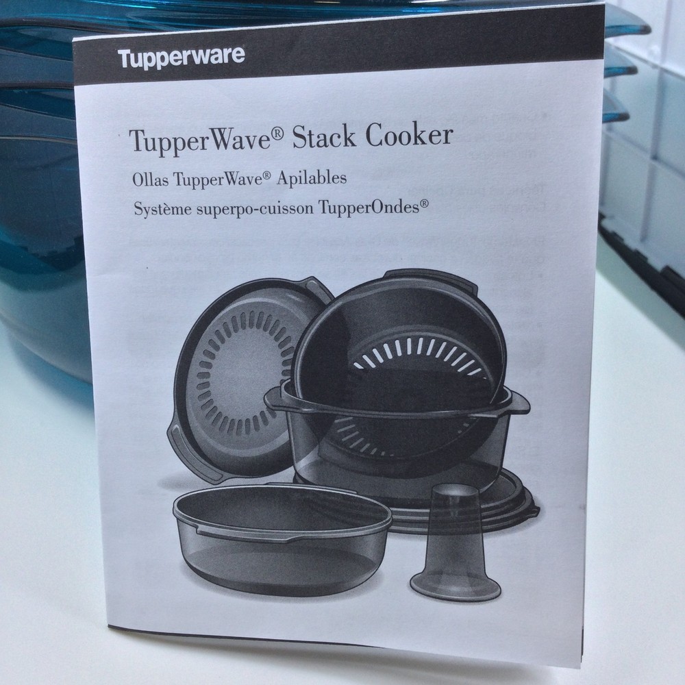 Tupperware 5-Piece Microwave Stack Cooker Steamer Set NO PLASTIC LIDS TEAL BLUE