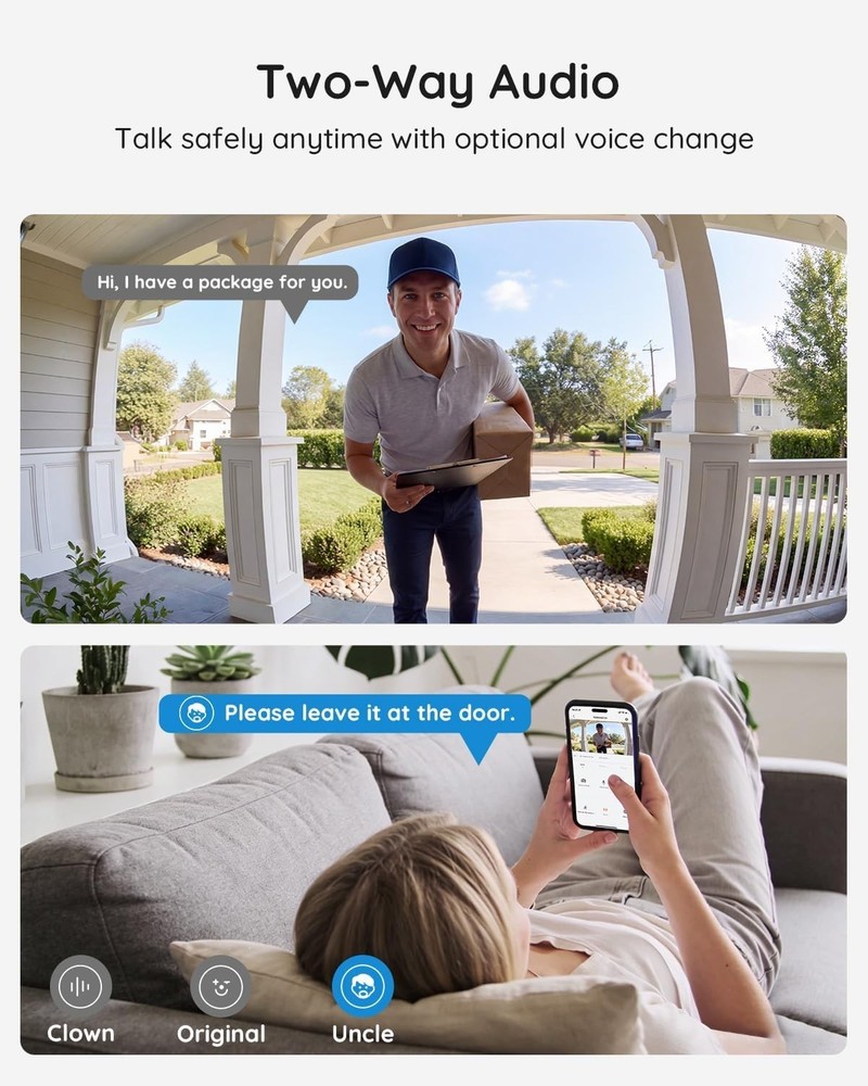 Motion Sensor Wireless Doorbell Camera - 166° Wide View, HDR