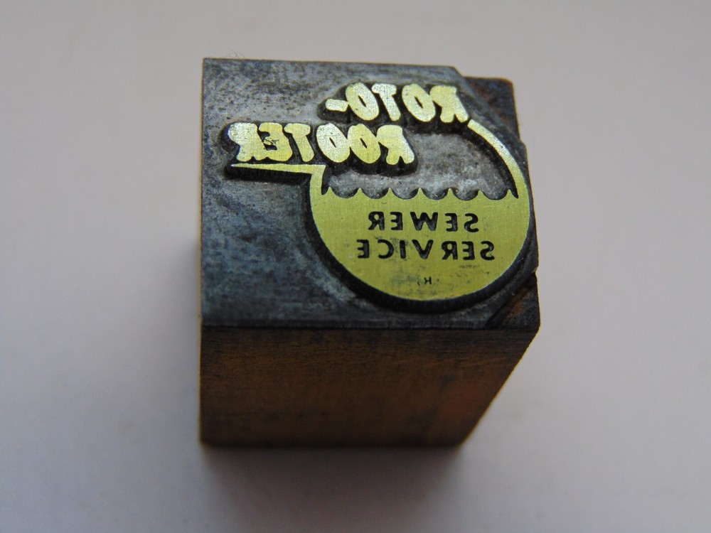 Printing Letterpress Printers Block Roto Rooter Sewer Service