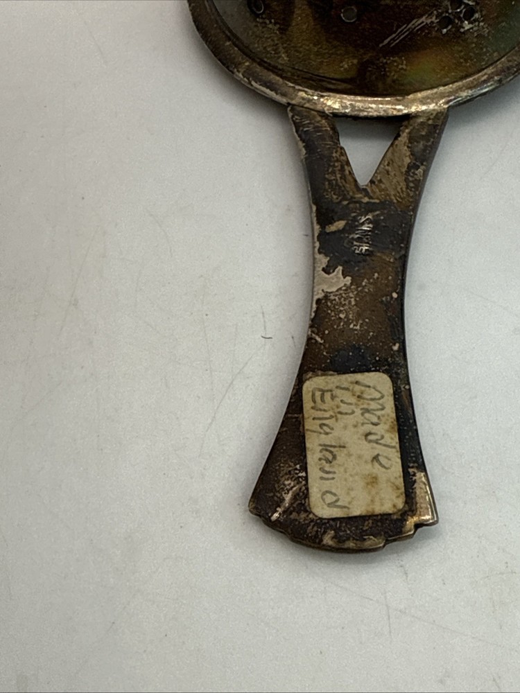 Vintage Silver Plated Tea Bag Strainer with Handle and Catch Dish, EPNS