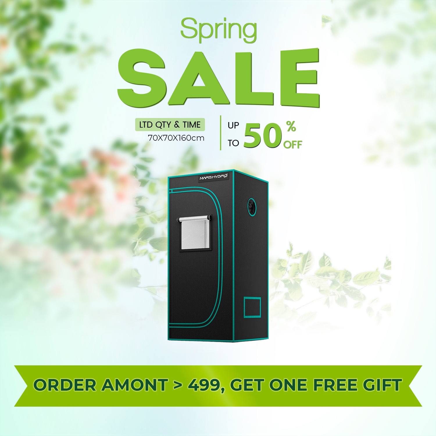 Mars Hydro Indoor Grow Tent 2.3'x2.3'x5.3' Hydroponic Room Box For Indoor Plant