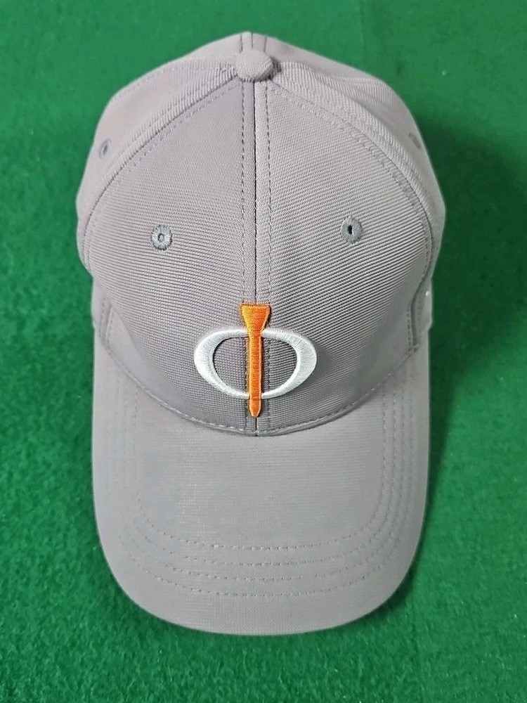 Phi Tee Golf Hat Cap / Hook and Loop Adjustable Strap Back / Grey Embroidered