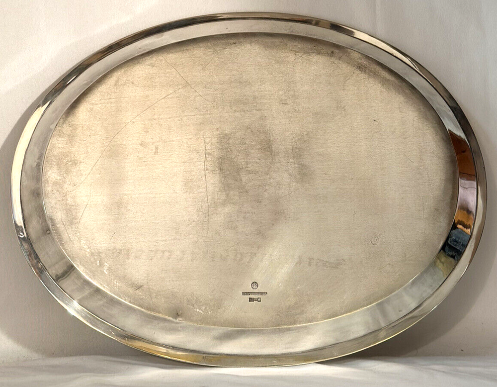 RUSSIAN SILVER OVAL PLATTER BY MIKHAIL OVCHINNIKOV