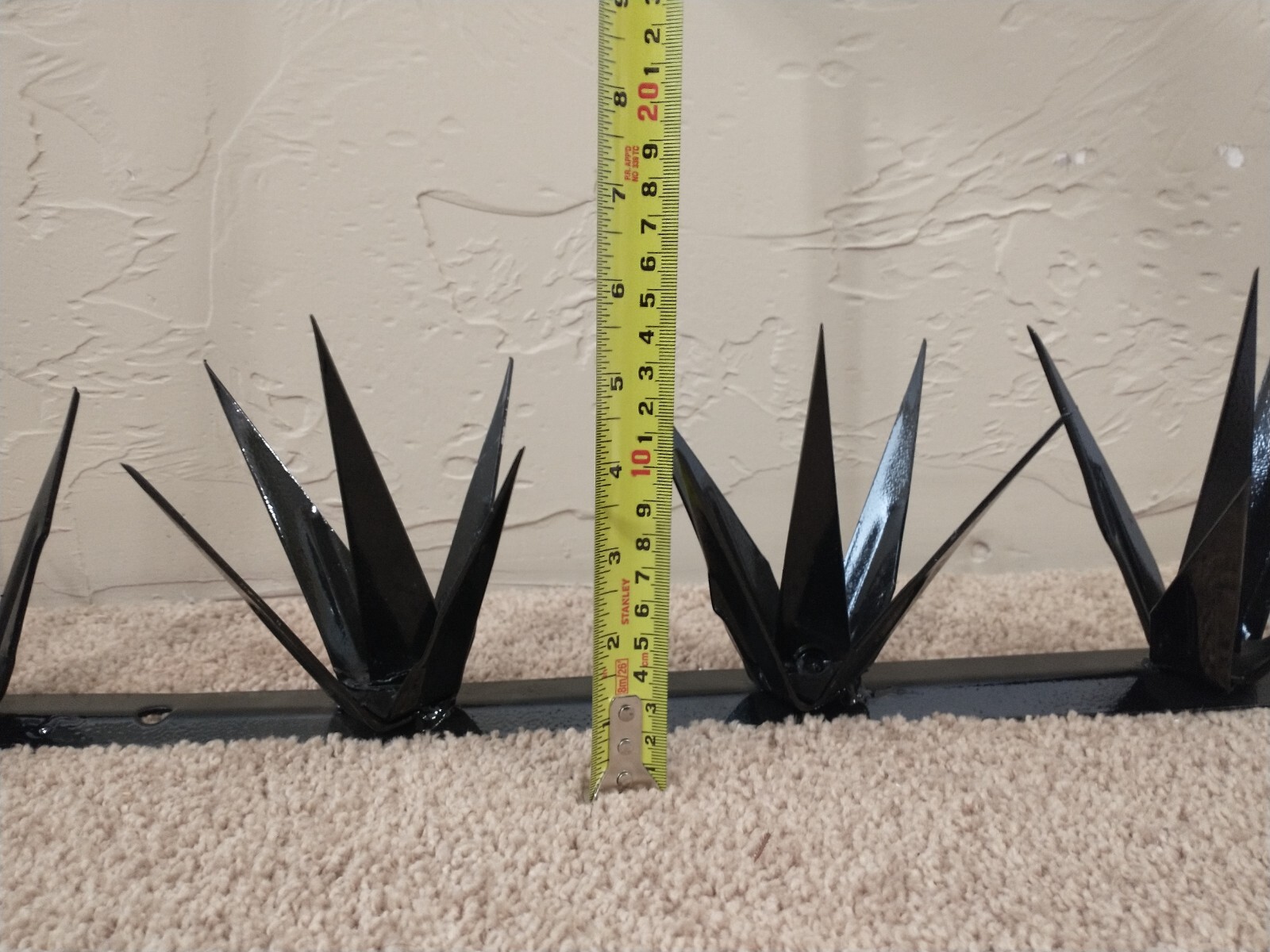5 pc, 16.25 ft long, Steel Security Wall Spikes, Anti-Climb Metal, 5" tall