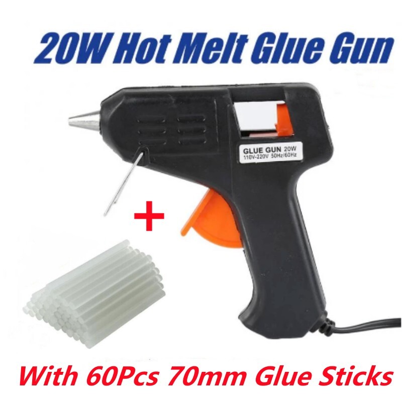 20W Hot Melt Glue Gun with 7mm Glue Stick Mini Electric Heat Repair Tools DIY