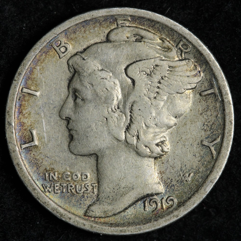 1919 Mercury Silver Dime XF E151 ZTL