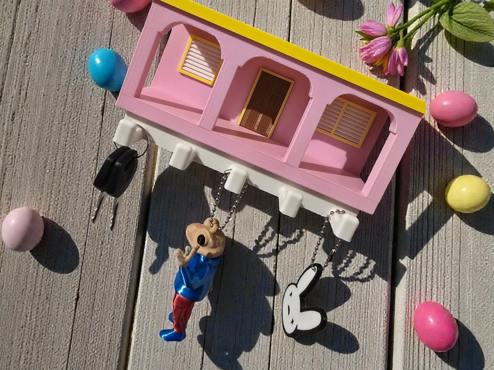 La Casita Bad Bunny Inspired 3D Printed Key Holder | Colorful Home Decor