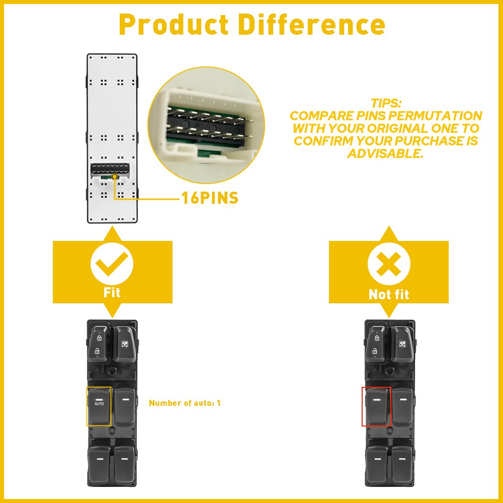 For Hyundai 2011-2015 Sonata Front Left Driver Side Master Power Window Switch🔥