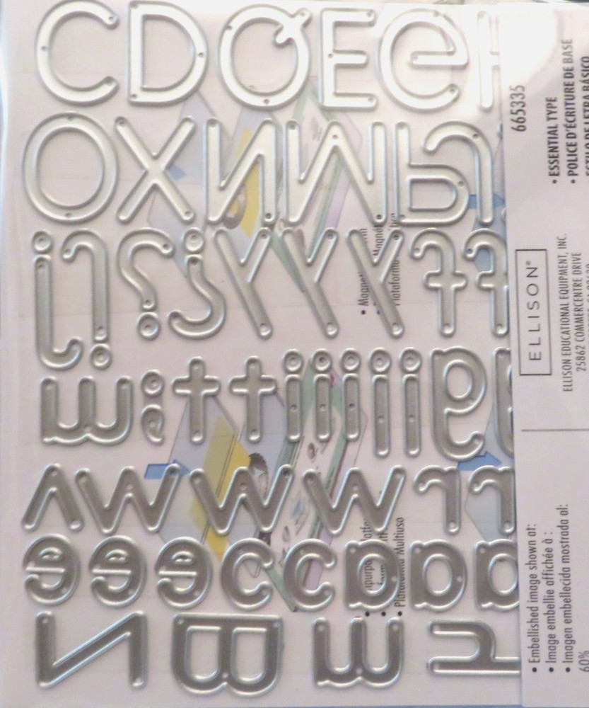 NEW Sizzix ESSENTIAL TYPE Thinlits Dies 665335 UPPER & LOWER ALPHABET SET Multi
