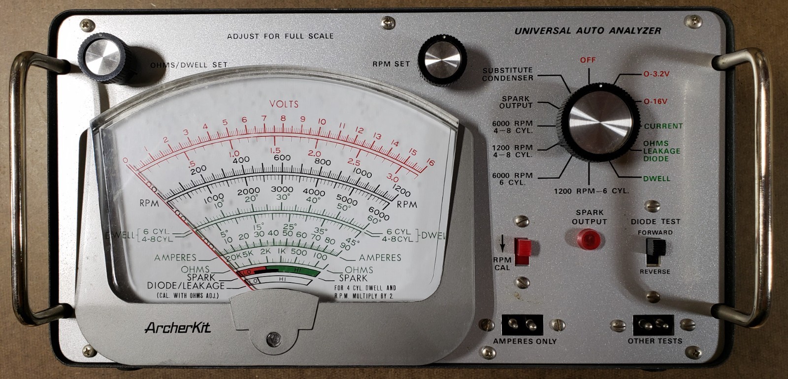 Vintage ArcherKit Universal Auto Analyzer 28-3323, complete w/cables & manual