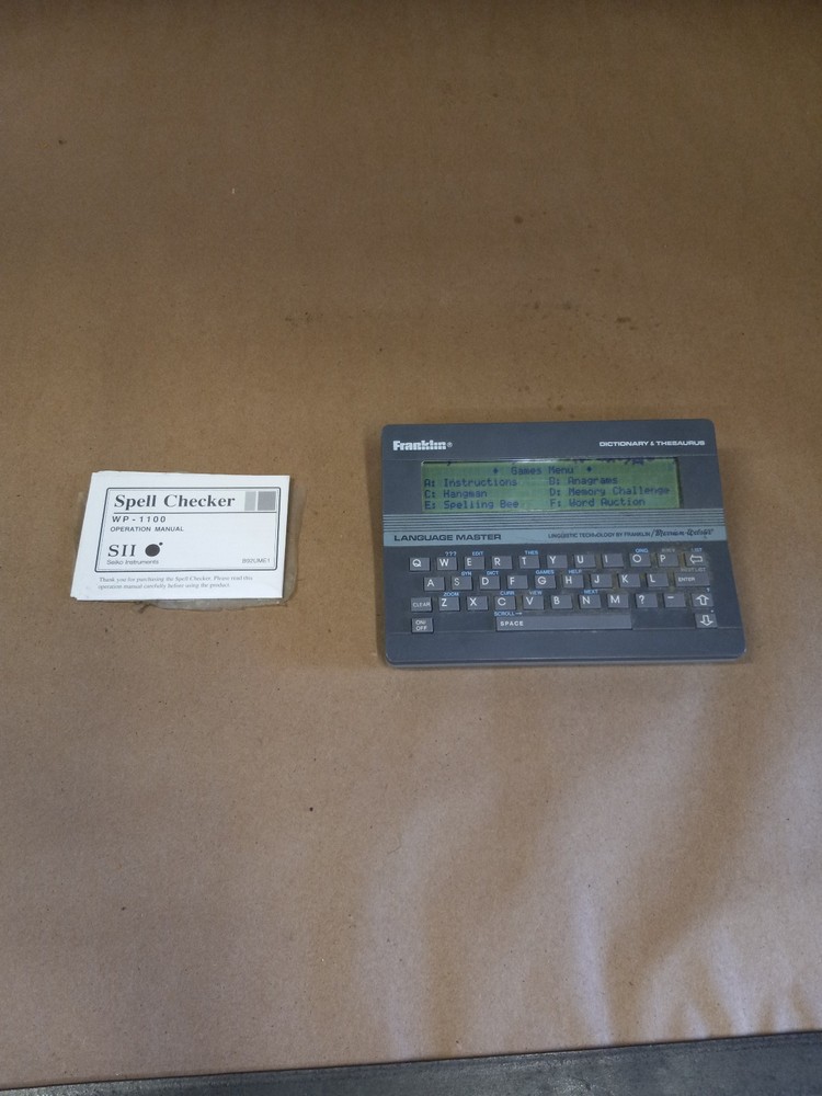 1987 Franklin Computer Dictionary Thesaurus LM-2000 Language Master Works