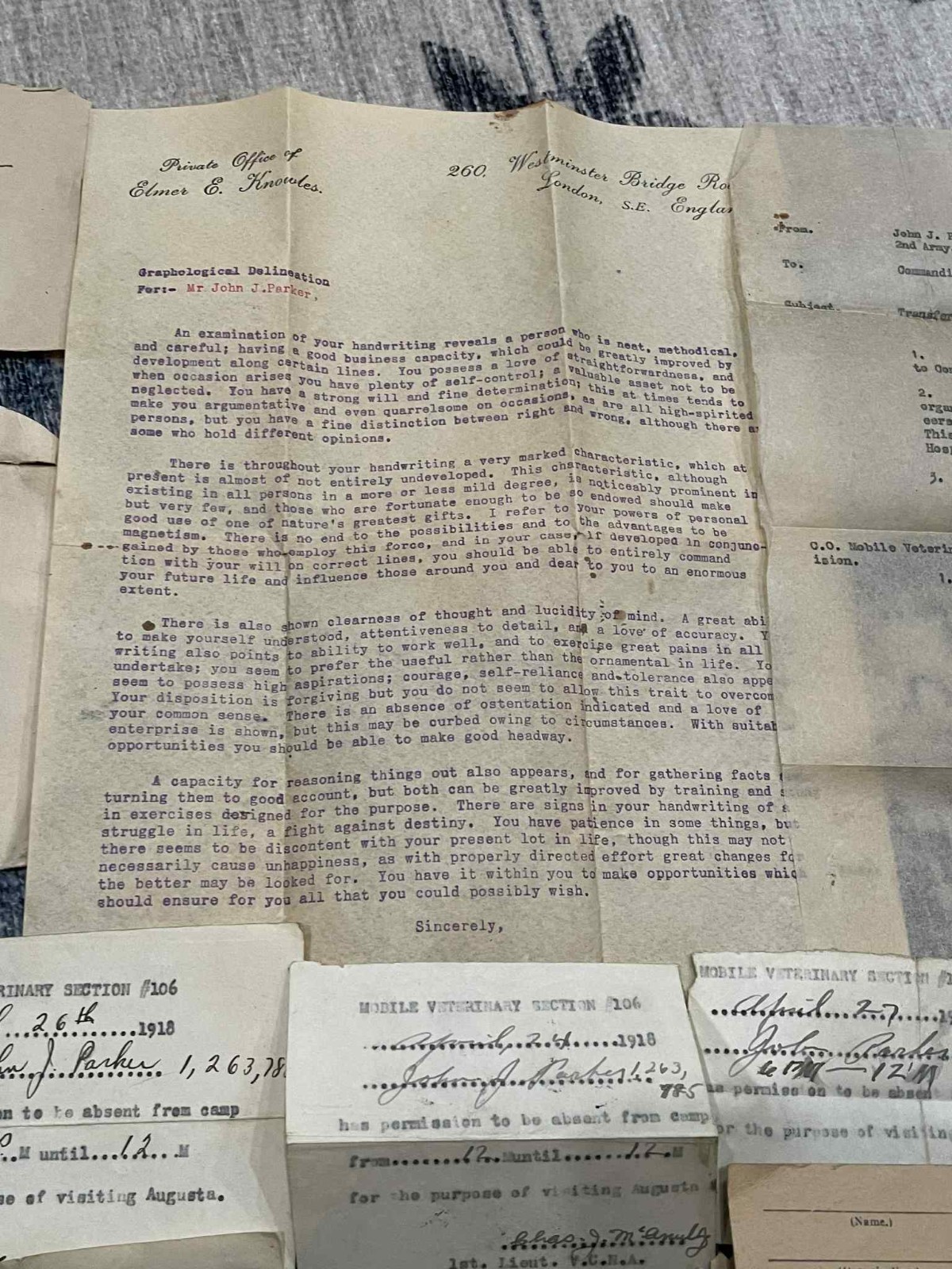 WW1 WWI Military US Army AEF 28th Divison Cavalry Veterinarian Soldier Grouping