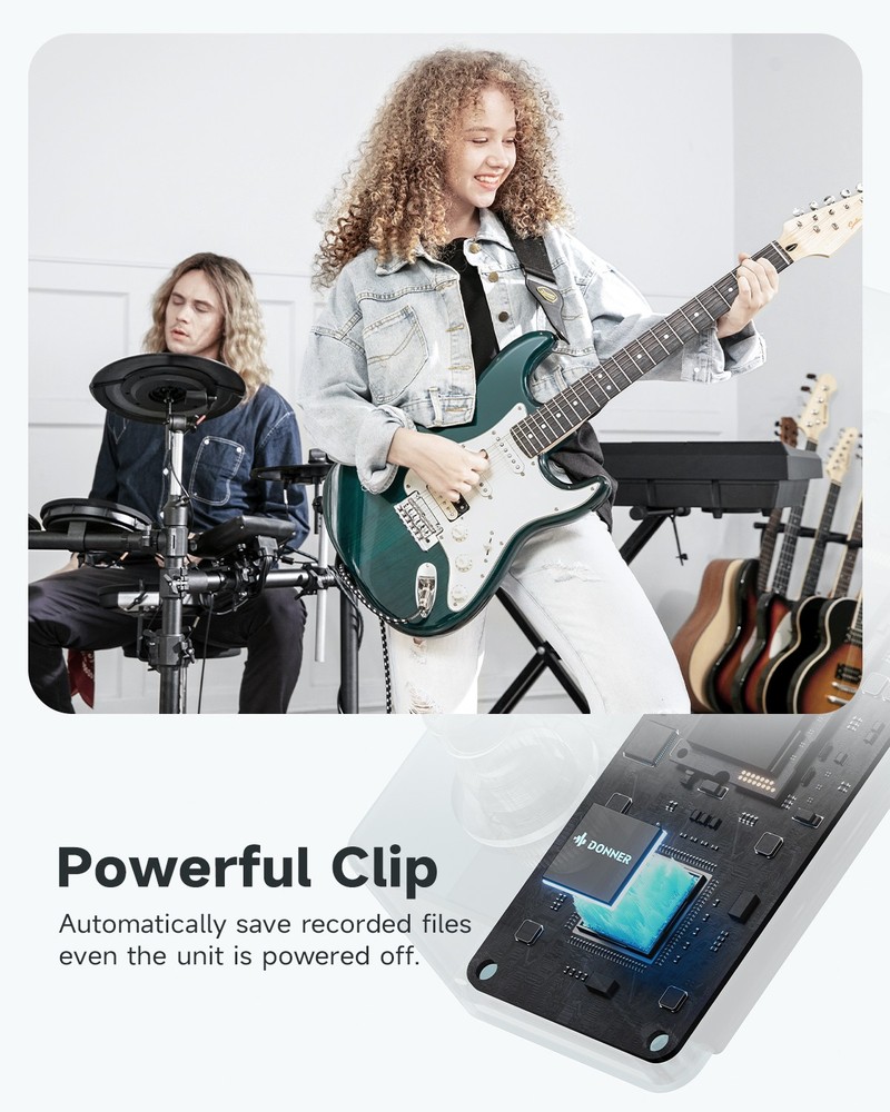 Donner Triple Looper Guitar Effect Pedal 90 mins Looping Time with Screen 3 Loop