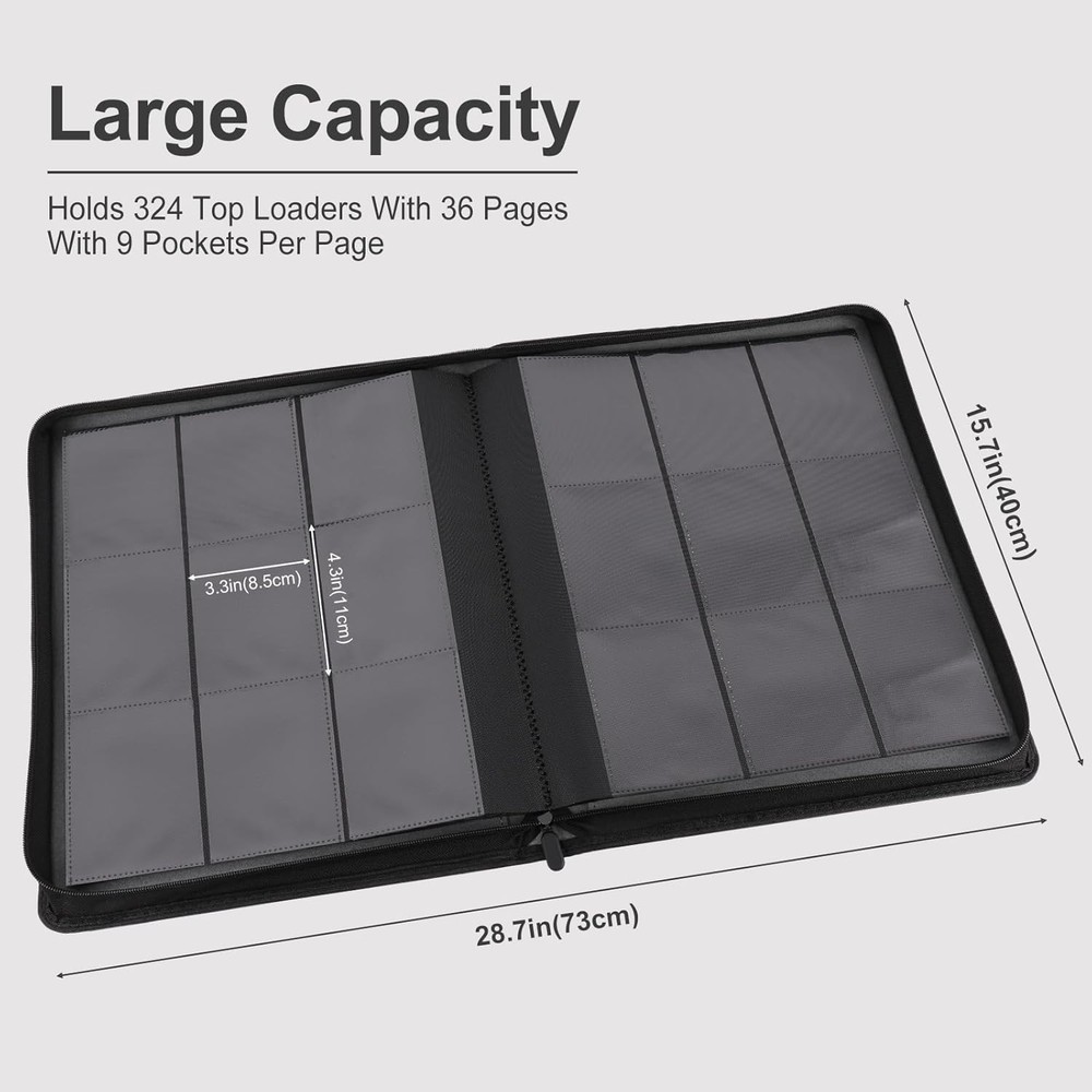 Toploader Binder Holds 288 Toploaders 9 Pocket Top Loader Binders with Sleeves..