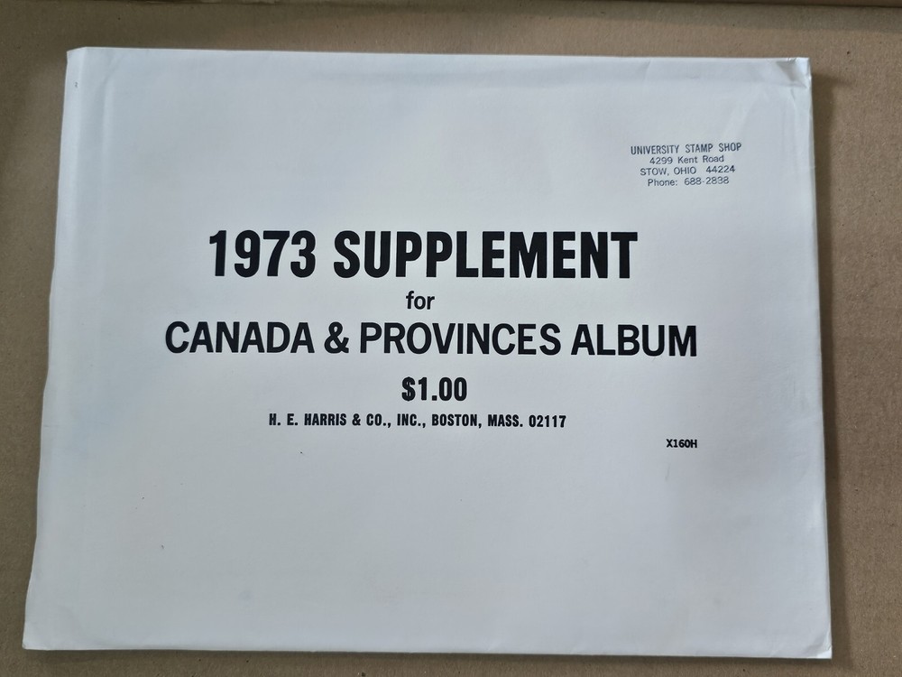 1973 H. E. Harris Canada & Provinces Album Supplement Pages NOS - II