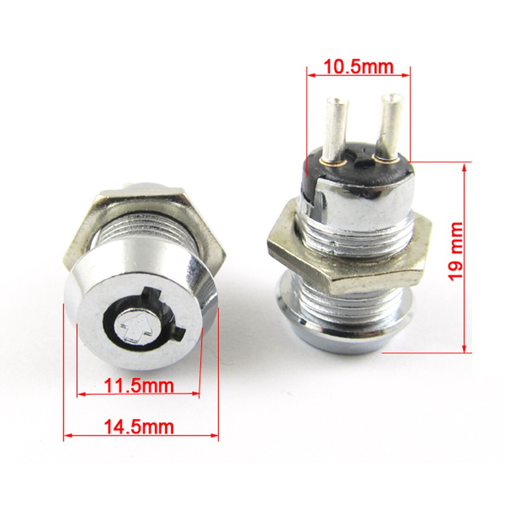 5pcs Key Ignition Switch ON/OFF Lock Key Switch Plastic Handle 10.5x19mm