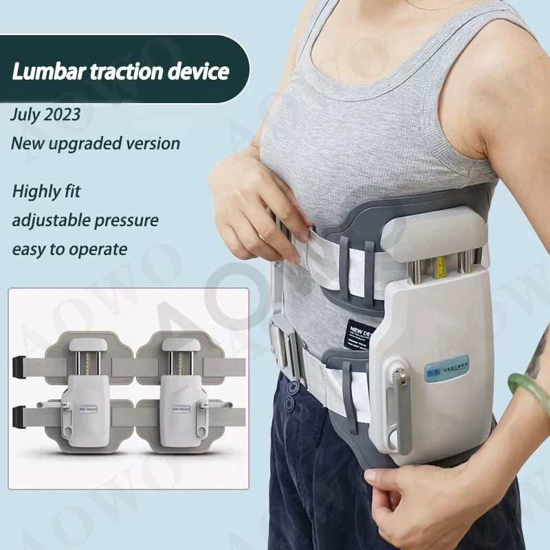 Lumbar Traction Device Lower BackPain Relief Spinal Decompression Herniated Disc