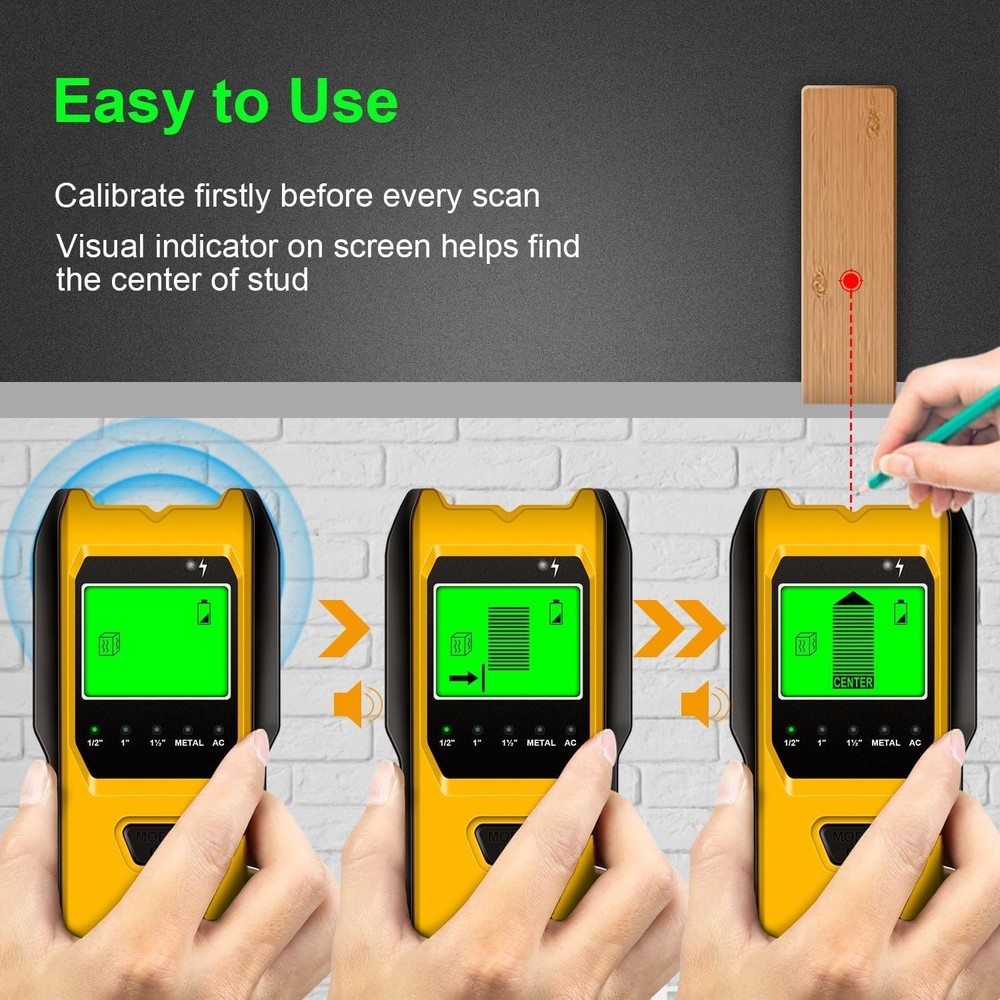 Compact Stud Detector with 5 Modes: Perfect for Home Renovations & Installations
