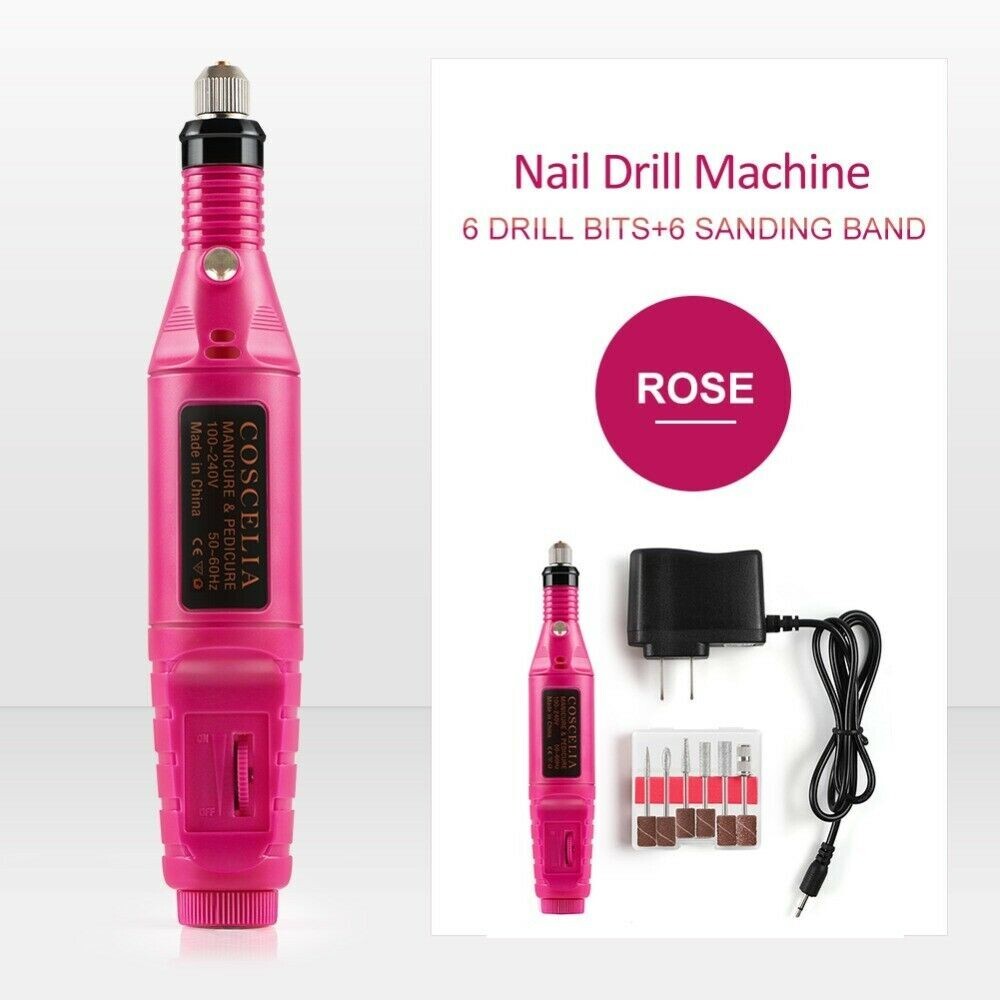 Electric Drill Nail File Acrylic Art File Manicure Pedicure Portable Machine Kit