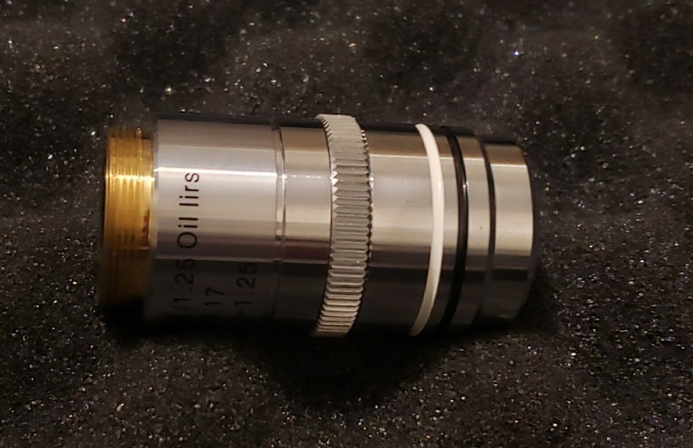 AmScope PA100X-IRIS 100X (Oil) Darkfield Microscope Plan Objective w/ Iris