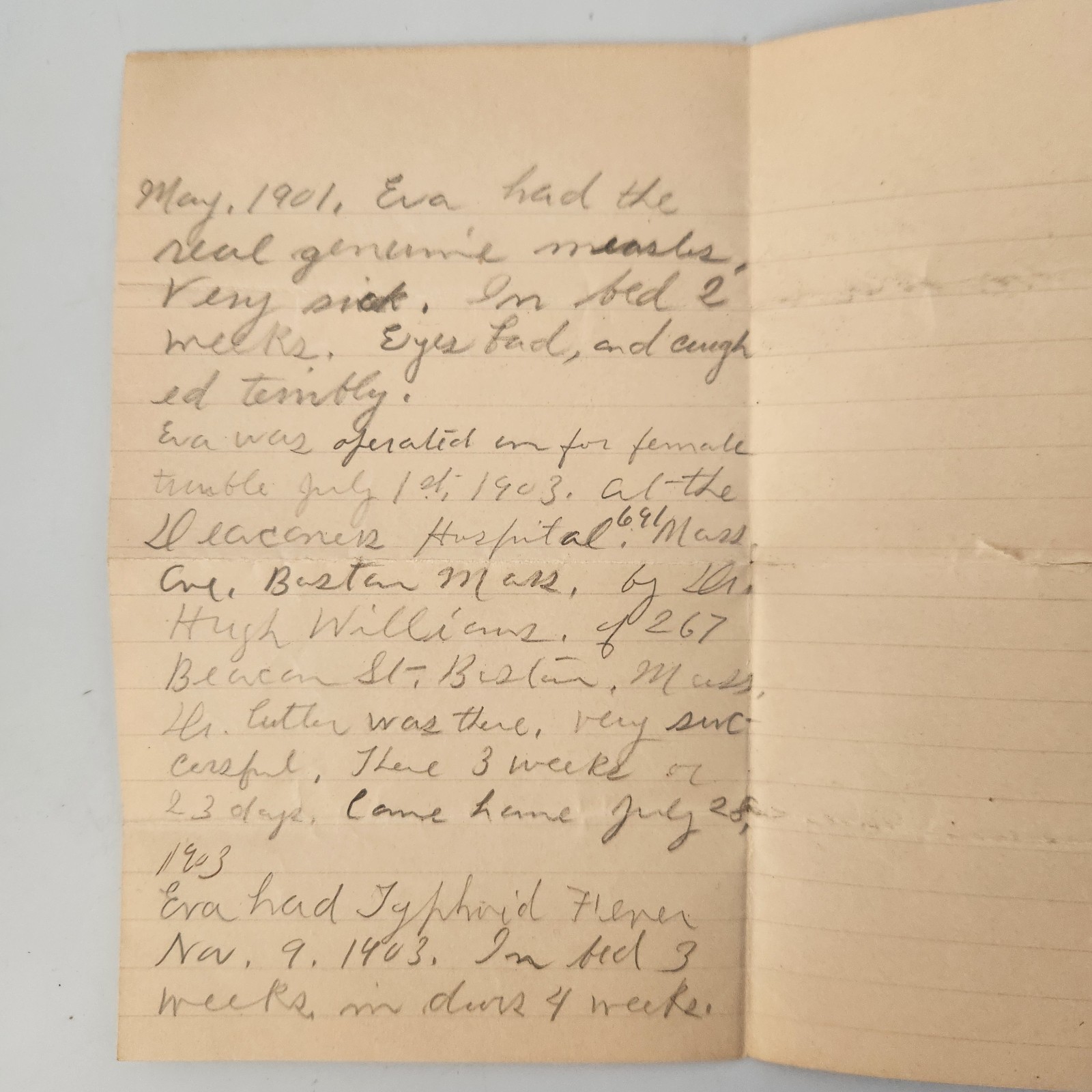 Letter List Medical Issues Vtg Antique Incest Suicide 1903 1980 Scarlet Fever VD