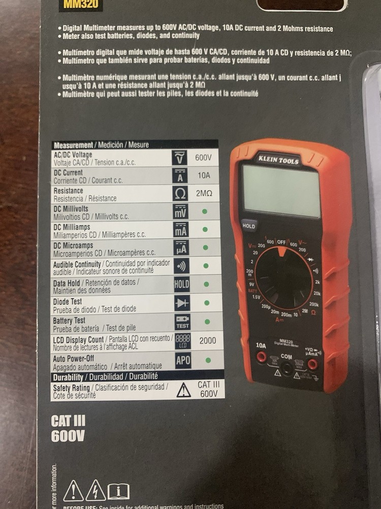 Klein Tools 25KIT1 Electrical Test Kit w/ MM320 Multimeter & Voltage Tester New