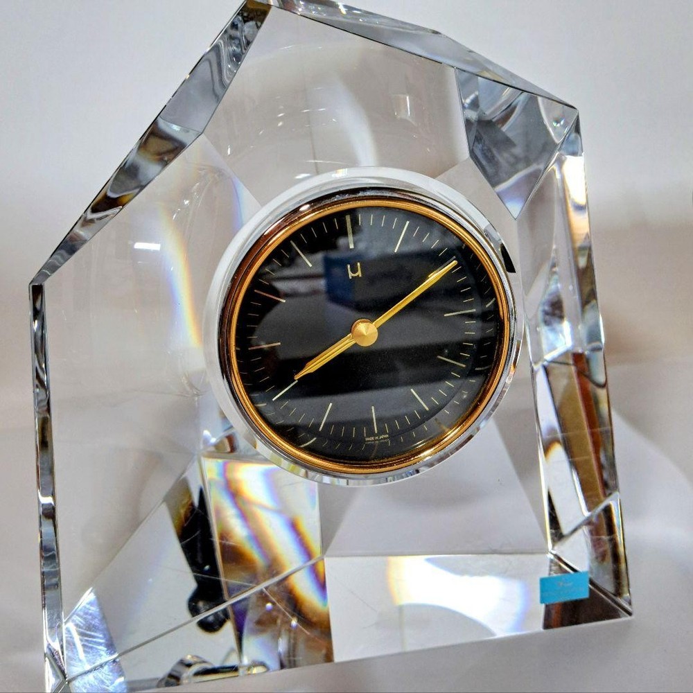 [Antique] HOYA/Hoya Crystal Clock Interior Object Retro