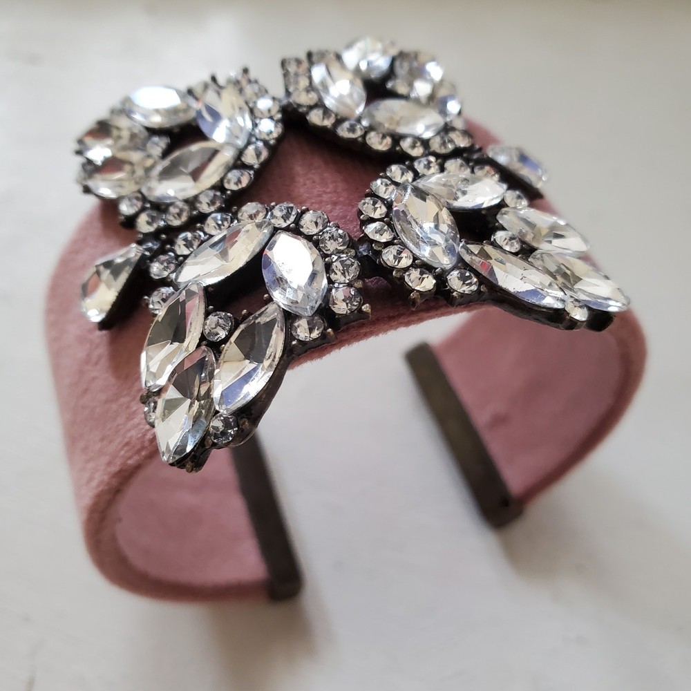 Bling Pale Pink Statement Cuff Bracelet