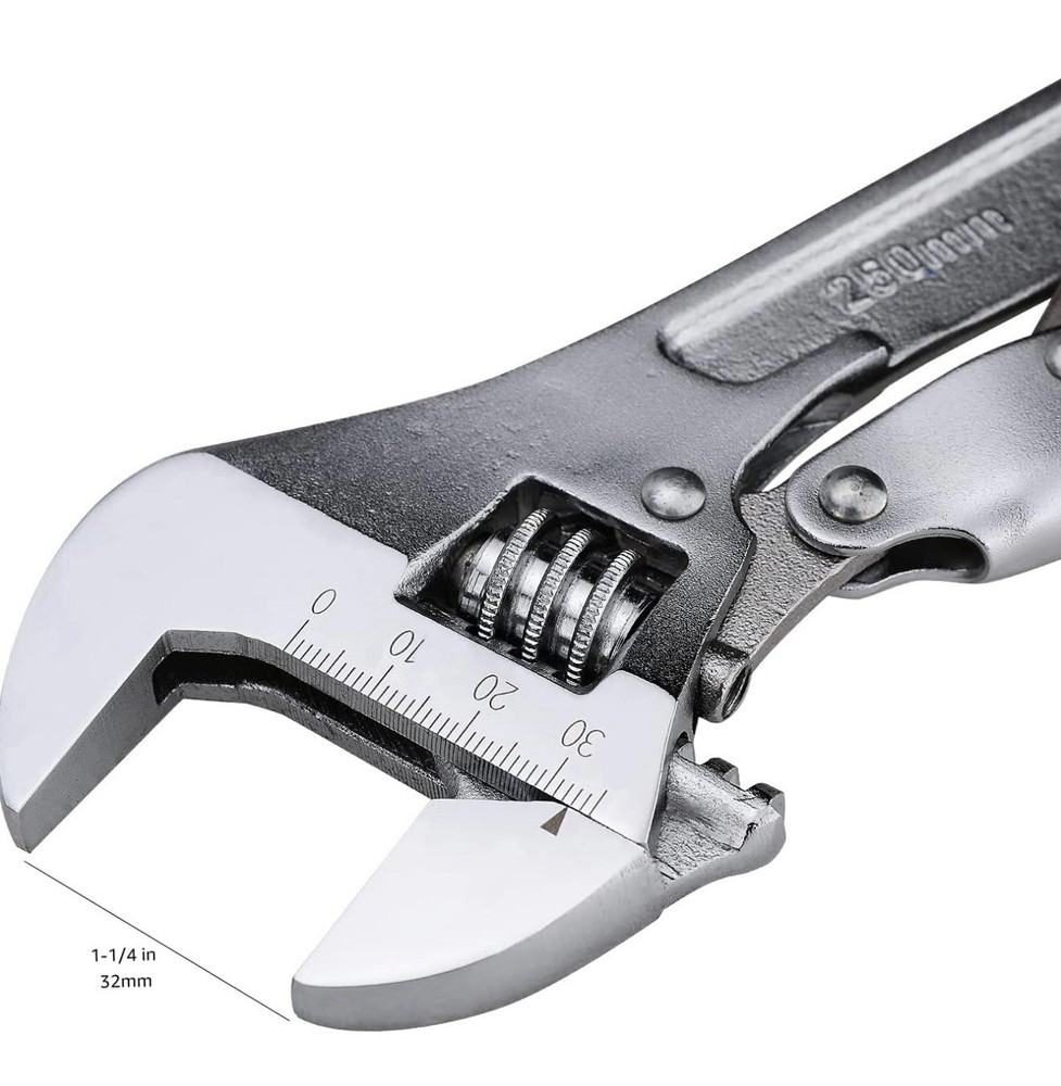 10 inch Locking Adjustable Wrench, Precision Machined, Rust Resistant