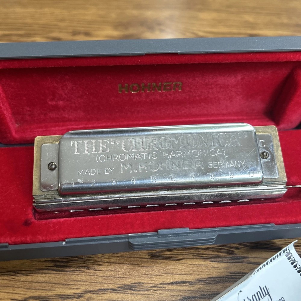 "THE CHROMONICA" MODEL 260 "C" BY M. HOHNER HARMONICA ORIGINAL STORAGE CASE