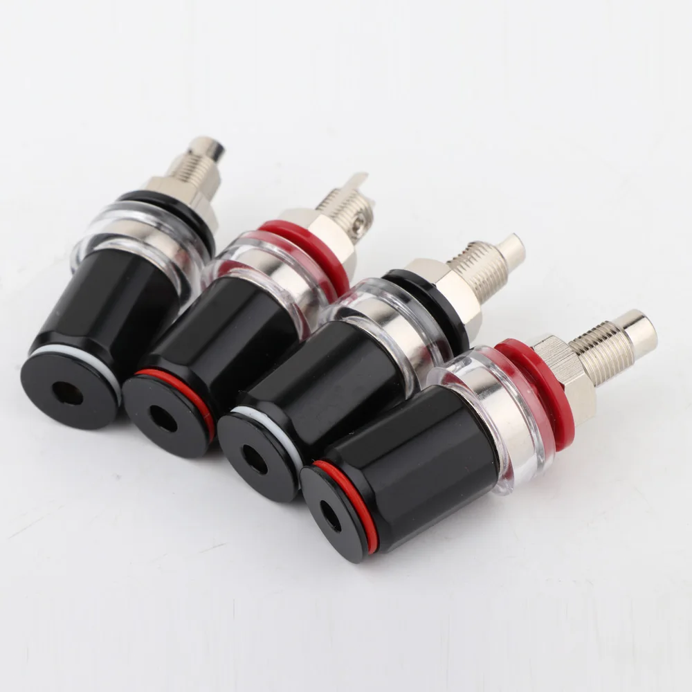 4Pcs Binding Post Banana Female Socket Speaker Amplifier Terminal Rhodium Plated