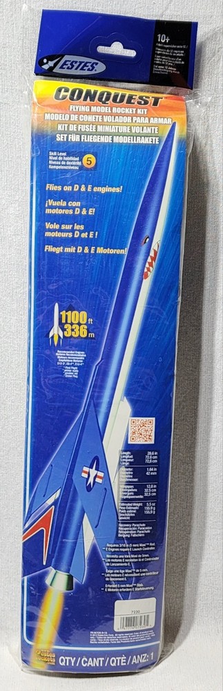 Conquest Flying Model Rocket Kit Estes #7230 Sealed