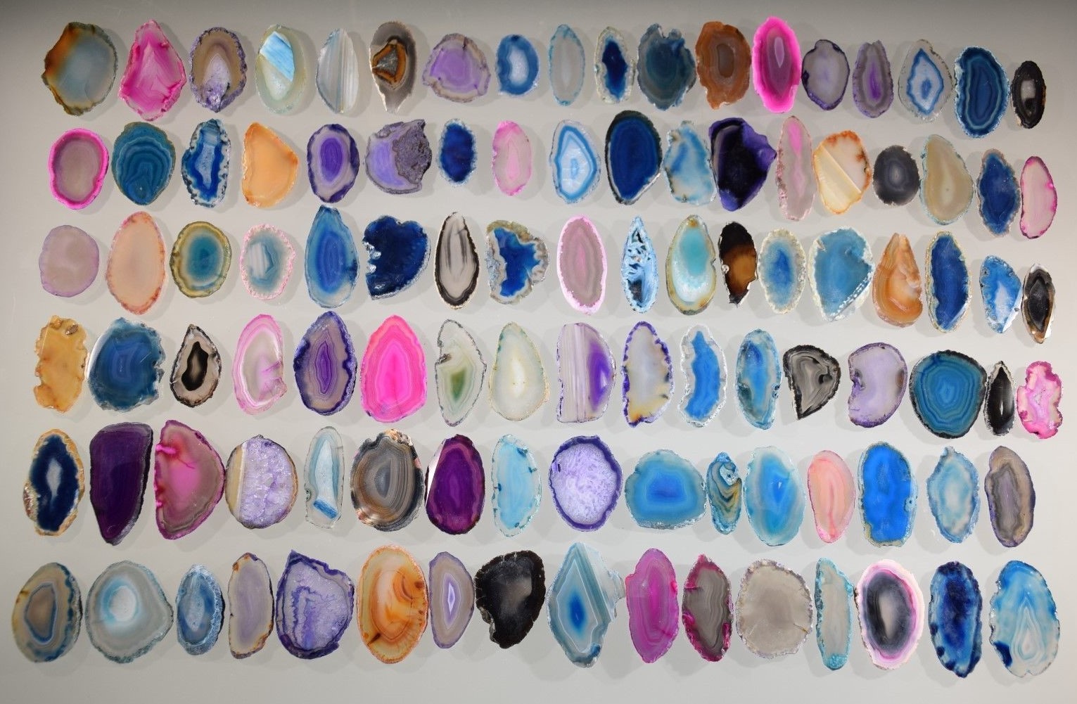 Agate Geode Slab Lot of 50 Quartz Polished Both Sides Agate Geode Slices Lot #4