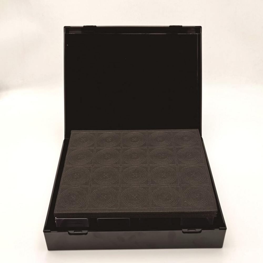 100Pcs Square Clear Coin Capsule Holder Collection Box Case Container Adjustable