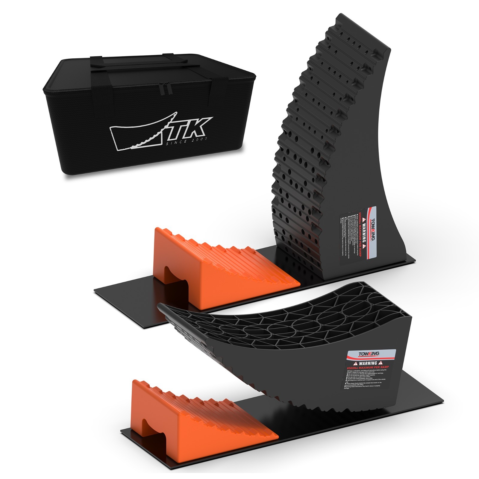 2PcsCamper Leveler System, 30,000 lbs RV Leveling Blocks W/Curved Design & Chock