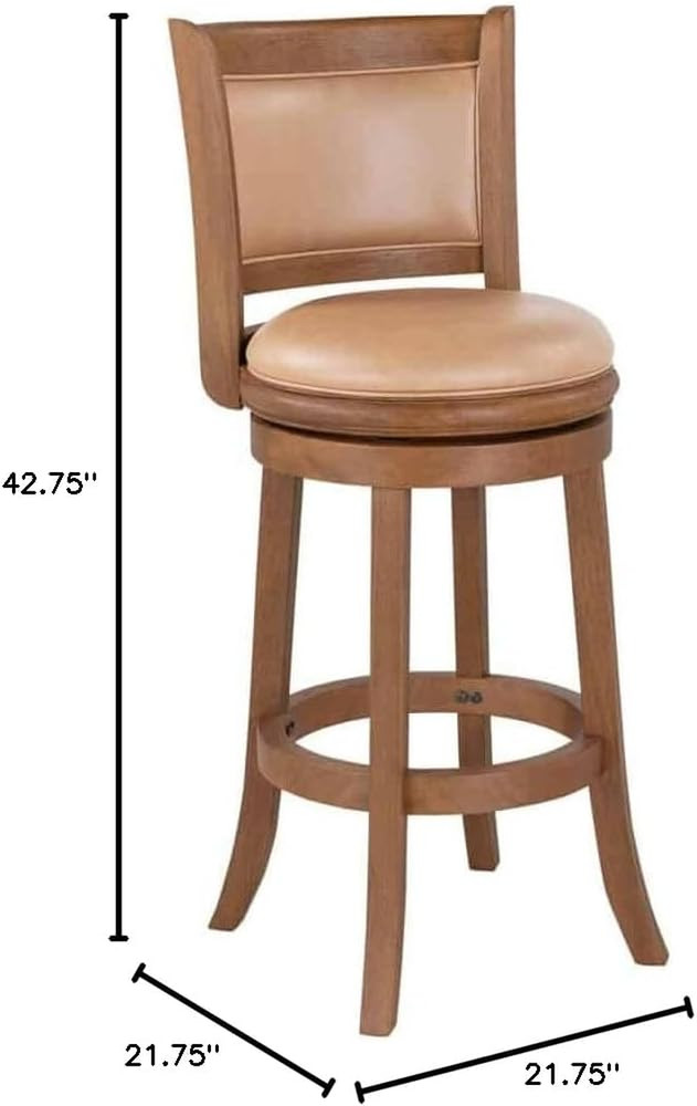 Augusta Swivel Bar Stool Chestnut Wire Brush.................