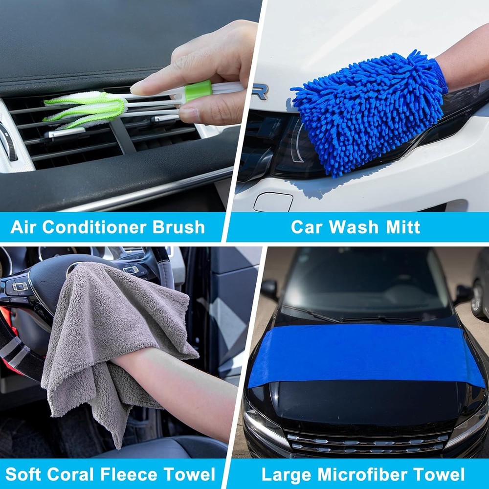 14-Piece Blue Car Cleaning Kit