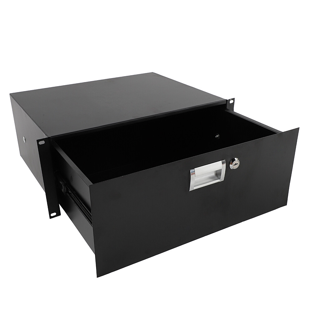 4U Drawer Server Cabinet Case 19 Inch Locking Rack Mount DJ Lockable Deep Drawer