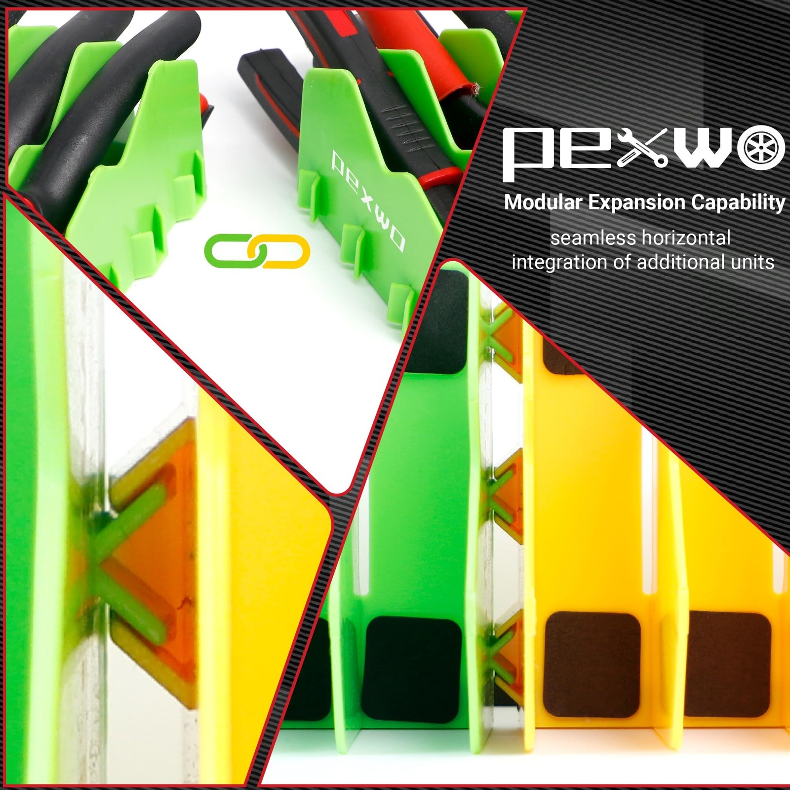 Plier Organizer & Rack (4-Pack, High-Vis Green) – 40-Slot Tool Storage for