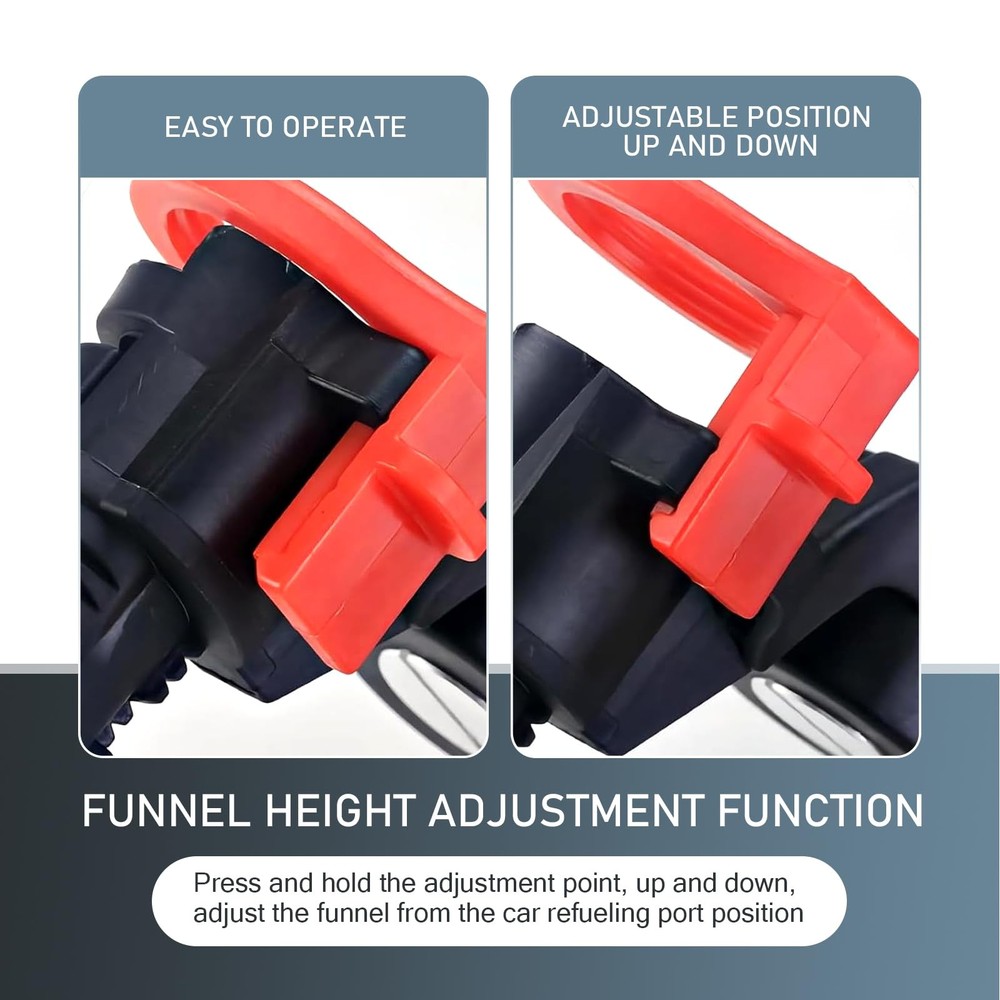 Prywog 1 PC Automobile Engine Fuel Funnel, Self-Locking Structure Red
