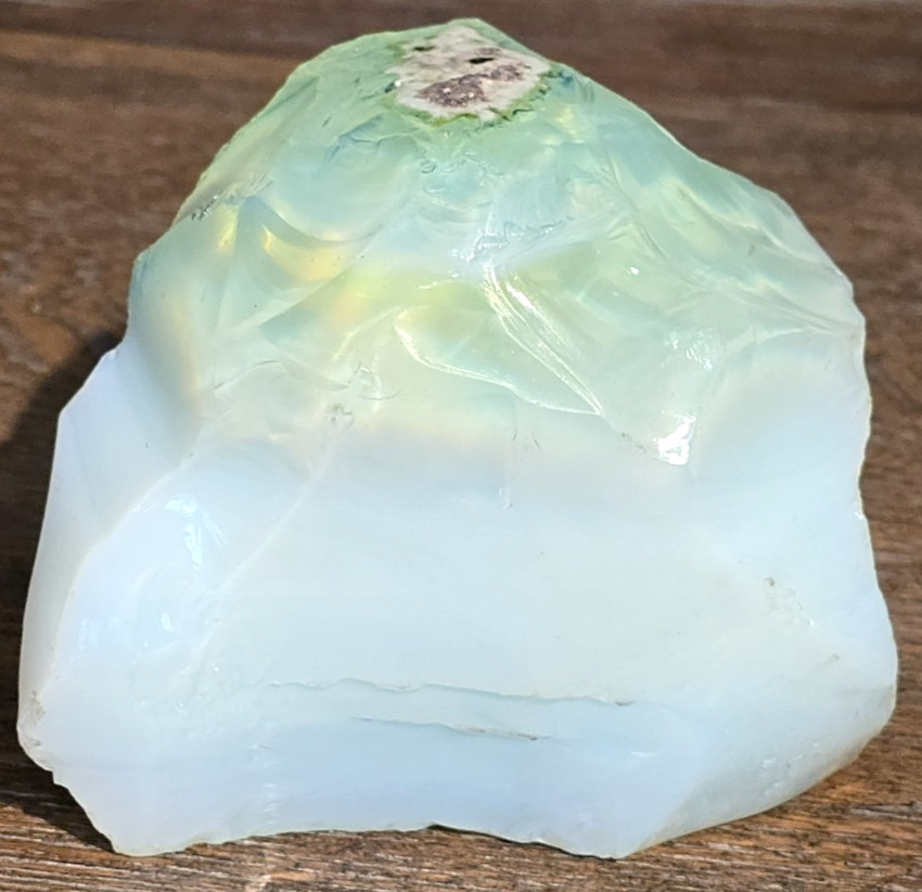 Aqua & Opalite Layered Slag Glass Rock Chunk 27oz 4 inches Landscape Aquarium