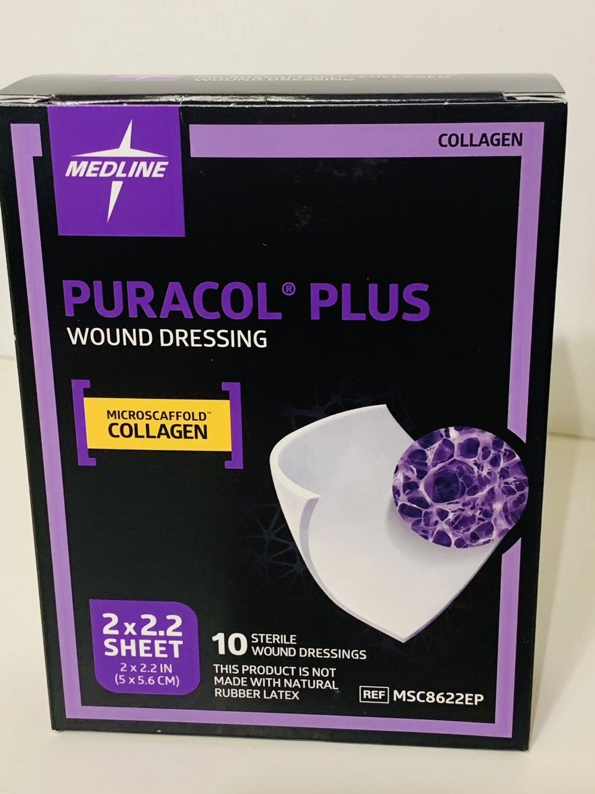Medline Puracol Plus 2" x 2"  Collagen Dressing-  BX of 10